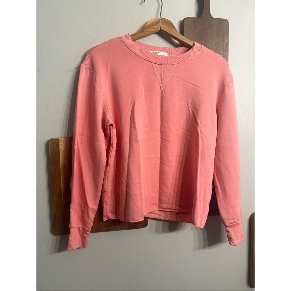 Stateside Coral Fleece Supima Cotton Long Sleeve Pullover Sweatshirt Size Medium